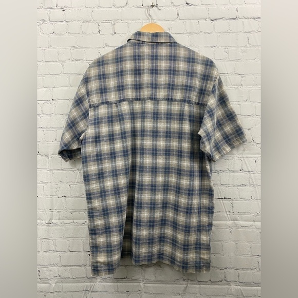 Bugle Boy Men’s Size Medium Button Down Shirt Short Sleeve Blue Plaid Casual - Picture 11 of 11